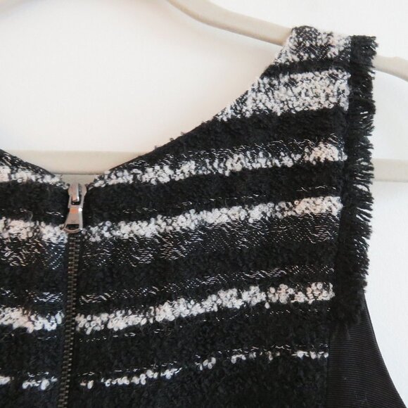 KOBI HALPERIN Black Textured Tweed Wool Blend Officecore Fit and Flare Dress - Picture 10 of 14